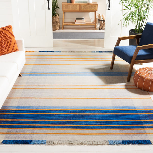 Striped Kilim 701 Flat Weave Rug - Luxurious Wool Blend for Contemporary Home Décor and Style