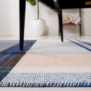 Striped Kilim Flat Weave Rug - Luxurious 95% Wool & 5% Cotton, Contemporary Style from India