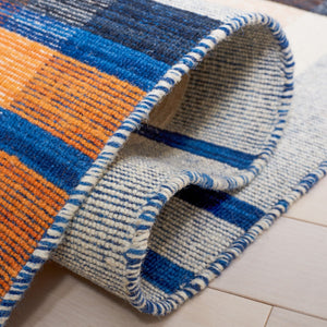 Striped Kilim Flat Weave Rug - Luxurious 95% Wool & 5% Cotton, Contemporary Style from India
