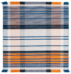 Striped Kilim Flat Weave Rug - Luxurious 95% Wool & 5% Cotton, Contemporary Style from India