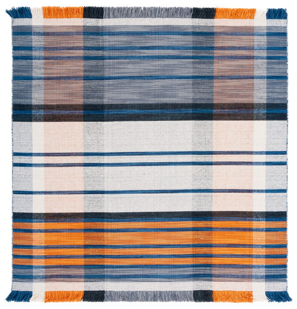 Striped Kilim Flat Weave Rug - Luxurious 95% Wool & 5% Cotton, Contemporary Style from India