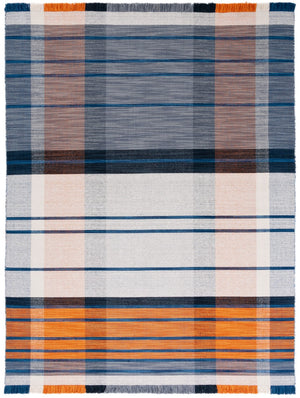 Striped Kilim Flat Weave Rug - Luxurious 95% Wool & 5% Cotton, Contemporary Style from India