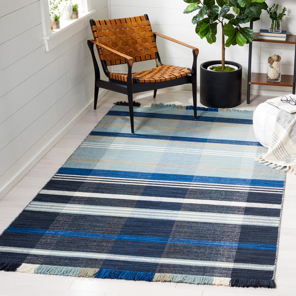 Striped Kilim Rug - Exquisite 95% Wool & 5% Cotton Flat Weave for Modern Home Décor Showcase