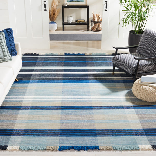 Striped Kilim Rug - Exquisite 95% Wool & 5% Cotton Flat Weave for Modern Home Décor Showcase
