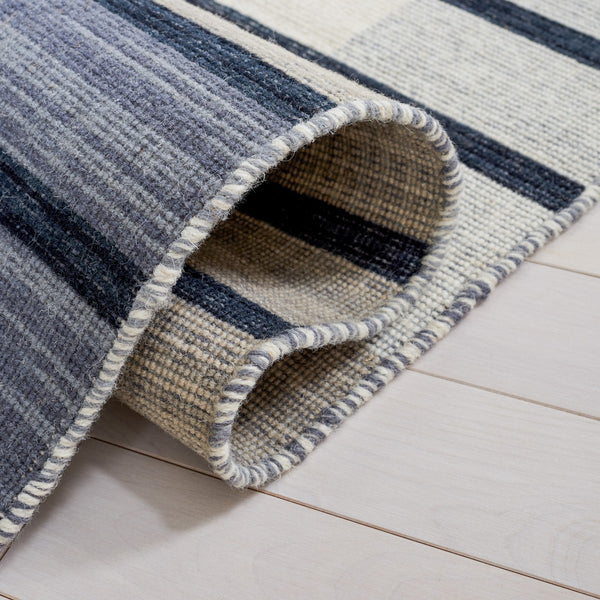 Striped Kilim 704 Flat Weave Rug - Luxurious 95% Wool Blend, Contemporary Design for Stylish Spaces