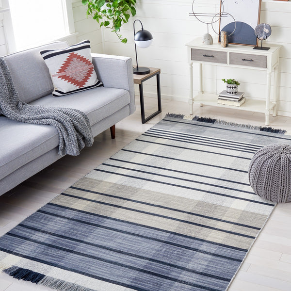 Striped Kilim 704 Flat Weave Rug - Luxurious 95% Wool Blend, Contemporary Design for Stylish Spaces