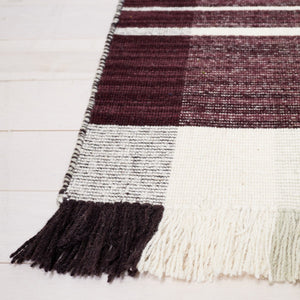 Striped Kilim 705 Flat Weave Rug - Luxurious 95% Wool and 5% Cotton - Perfect Contemporary Accent