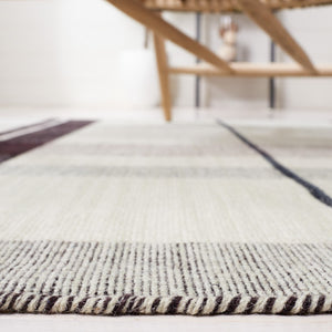 Striped Kilim 705 Flat Weave Rug - Luxurious 95% Wool and 5% Cotton - Perfect Contemporary Accent