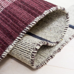 Striped Kilim 705 Flat Weave Rug - Luxurious 95% Wool and 5% Cotton - Perfect Contemporary Accent