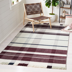 Striped Kilim 705 Flat Weave Rug - Luxurious 95% Wool and 5% Cotton - Perfect Contemporary Accent