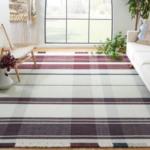 Striped Kilim 705 Flat Weave Rug - Luxurious 95% Wool and 5% Cotton - Perfect Contemporary Accent