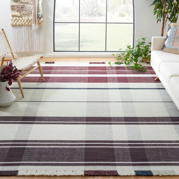 Striped Kilim 705 Flat Weave Rug - Luxurious 95% Wool and 5% Cotton - Perfect Contemporary Accent