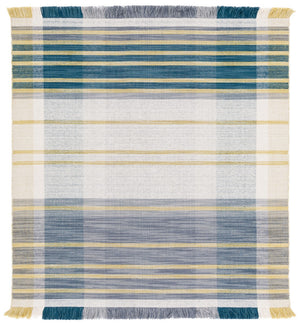 Striped Kilim 706 Contemporary Flat Weave Rug in Luxurious Wool and Cotton Blend for Stylish Spaces
