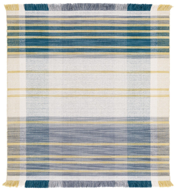 Striped Kilim 706 Contemporary Flat Weave Rug in Luxurious Wool and Cotton Blend for Stylish Spaces