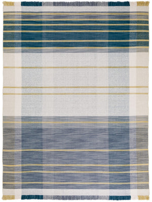 Striped Kilim 706 Contemporary Flat Weave Rug in Luxurious Wool and Cotton Blend for Stylish Spaces
