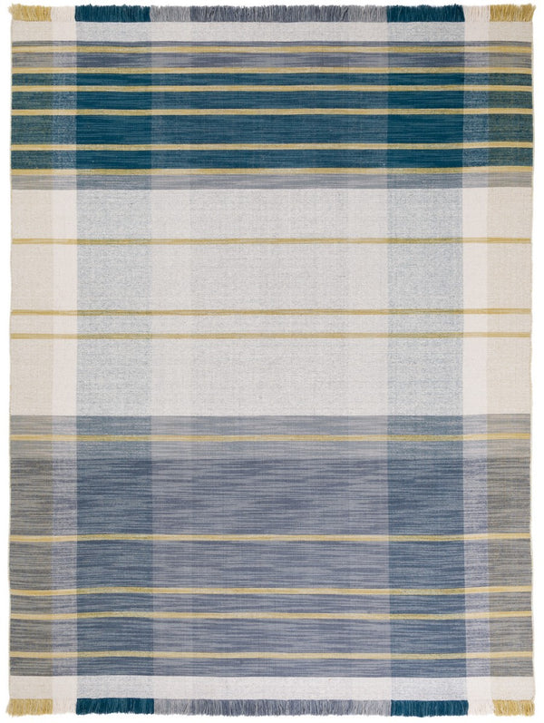 Striped Kilim 706 Contemporary Flat Weave Rug in Luxurious Wool and Cotton Blend for Stylish Spaces