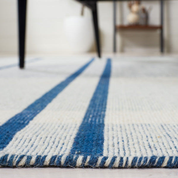 Striped Kilim 707 Flat Weave Rug - Luxurious 95% Wool, Contemporary Design, India-Made Elegance