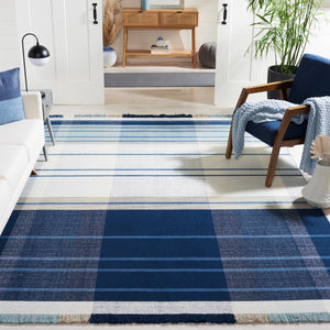 Striped Kilim 707 Flat Weave Rug - Luxurious 95% Wool, Contemporary Design, India-Made Elegance