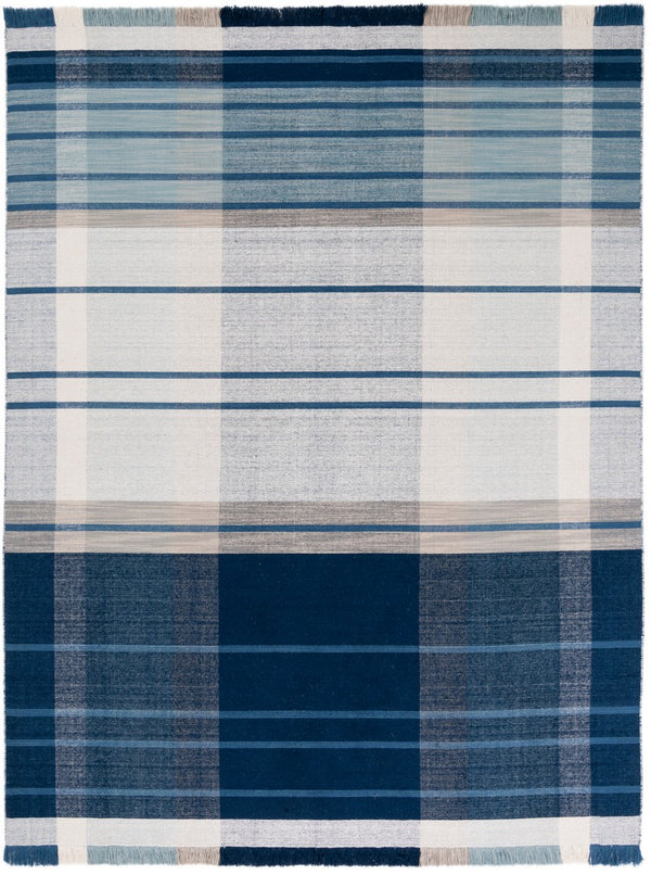 Striped Kilim 707 Flat Weave Rug - Luxurious 95% Wool, Contemporary Design, India-Made Elegance