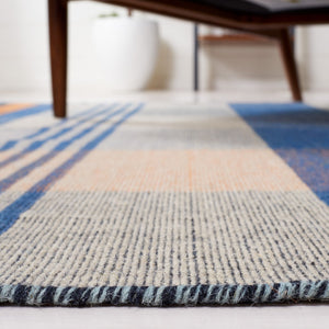 Striped Kilim Rug - Elegant Flat Weave Design Crafted from 95% Wool for Modern Home Décor Style