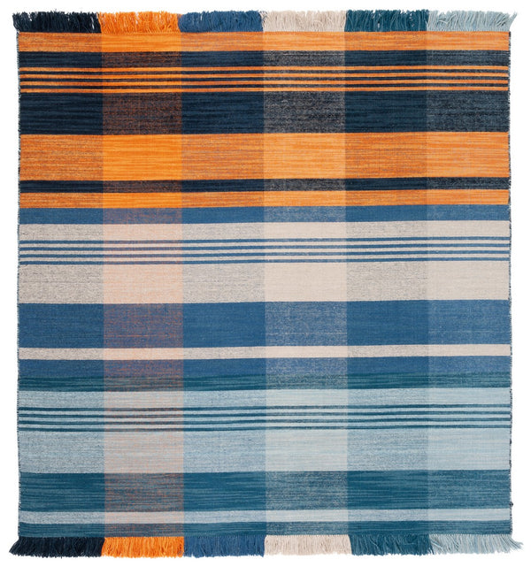 Striped Kilim Rug - Elegant Flat Weave Design Crafted from 95% Wool for Modern Home Décor Style