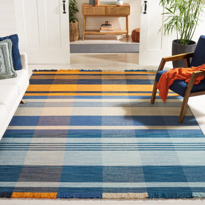 Striped Kilim Rug - Elegant Flat Weave Design Crafted from 95% Wool for Modern Home Décor Style