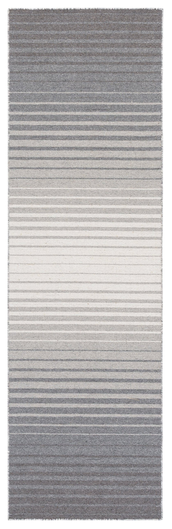 Safavieh Striped Handloom Kilim Rug Grey Ivory Striped Durrie — Low-Pile Wool-Cotton, Durable Modern Texture 4'-0" x 6'-0" STK901F-4