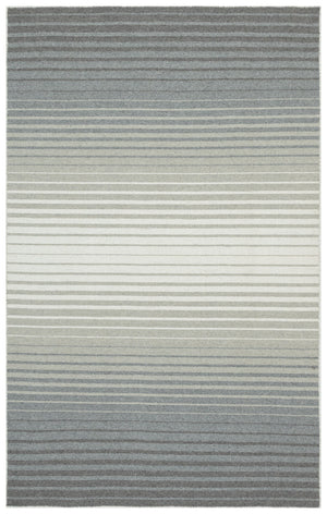 Safavieh Striped Handloom Kilim Rug Grey Ivory Striped Durrie — Low-Pile Wool-Cotton, Durable Modern Texture 4'-0" x 6'-0" STK901F-4