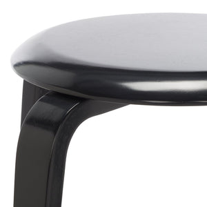 Safavieh Luella Stackable Stool - Contemporary Minimalist Design With Sculptural Bentwood Legs For Versatile Use Black STL1000A