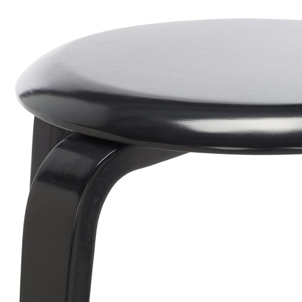 Safavieh Luella Stackable Stool - Contemporary Minimalist Design With Sculptural Bentwood Legs For Versatile Use Black STL1000A