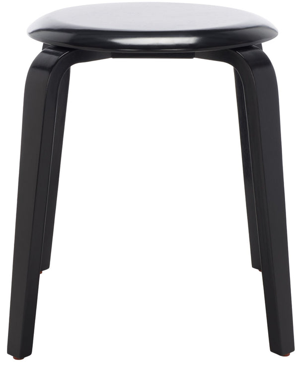 Safavieh Luella Stackable Stool - Contemporary Minimalist Design With Sculptural Bentwood Legs For Versatile Use Black STL1000A