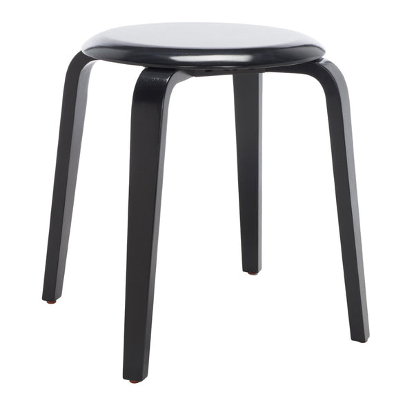 Safavieh Luella Stackable Stool - Contemporary Minimalist Design With Sculptural Bentwood Legs For Versatile Use Black STL1000A