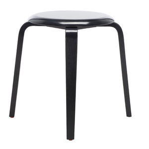 Safavieh Luella Stackable Stool - Contemporary Minimalist Design With Sculptural Bentwood Legs For Versatile Use Black STL1000A