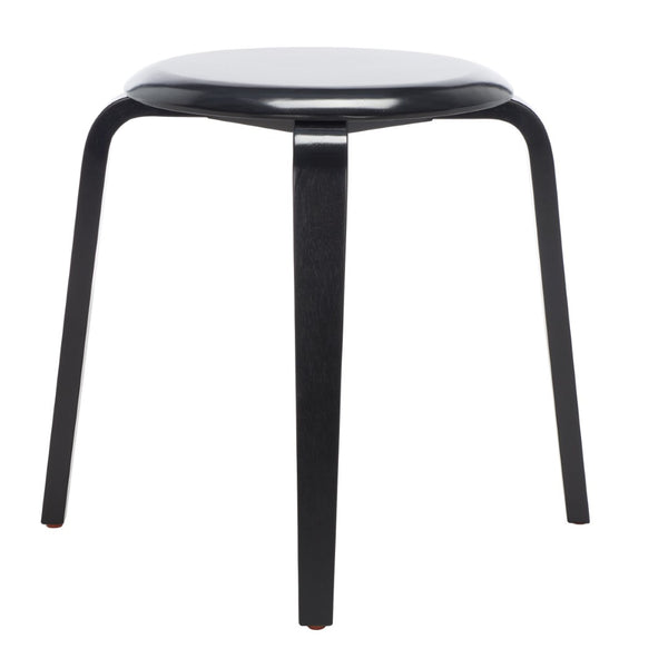 Safavieh Luella Stackable Stool - Contemporary Minimalist Design With Sculptural Bentwood Legs For Versatile Use Black STL1000A