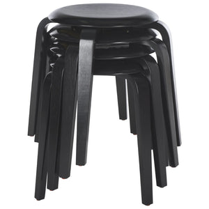 Safavieh Luella Stackable Stool - Contemporary Minimalist Design With Sculptural Bentwood Legs For Versatile Use Black STL1000A