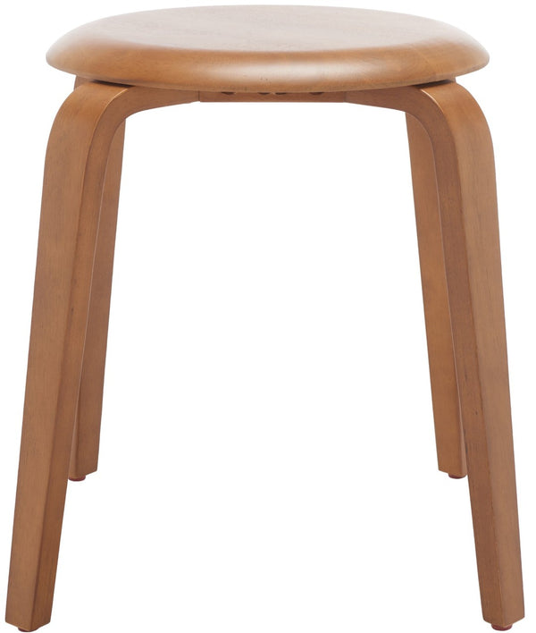 Safavieh Luella Stackable Stool - Contemporary Minimalist Design With Sculptural Bentwood Legs For Versatile Use Walnut STL1000B