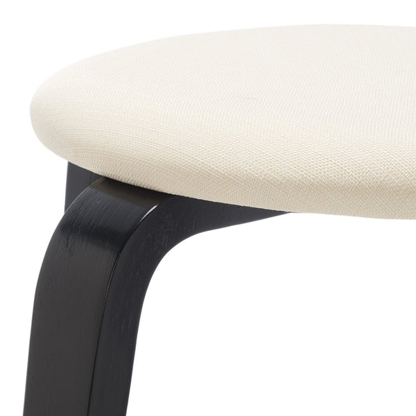 Safavieh Jo Upholstered Stackable Stool – Modern Lightweight Accent Seating With Stylish Bentwood Legs Black / Cream STL1001A
