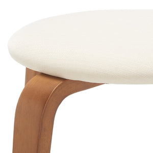 Safavieh Jo Upholstered Stackable Stool – Modern Lightweight Accent Seating With Stylish Bentwood Legs Walnut / Cream STL1001B