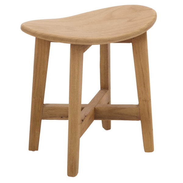 Safavieh Rancho Recycled Teak Accent Stool Rustic Farmhouse Side Table with Raw Natural Grain STL1002A