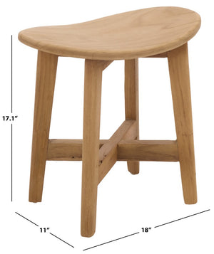 Safavieh Rancho Recycled Teak Accent Stool Rustic Farmhouse Side Table with Raw Natural Grain STL1002A
