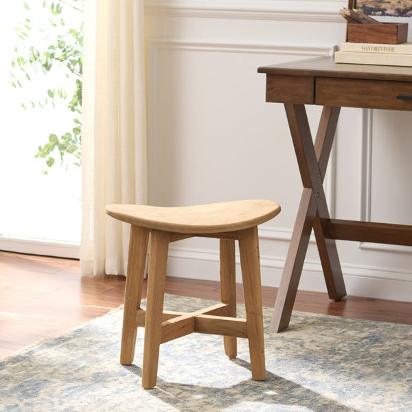 Safavieh Rancho Recycled Teak Accent Stool Rustic Farmhouse Side Table with Raw Natural Grain STL1002A