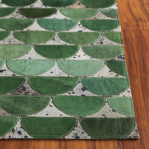 Safavieh Studio Hand-Woven Leather Area Rug In Green And Grey — Minimalist, Artisanal Texture For Modern Homes 3'-0" x 5'-0" STL102Y-3