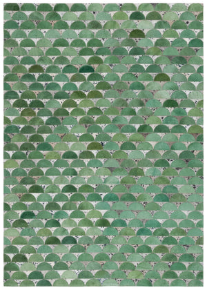 Safavieh Studio Handcrafted Leather Runner In Green & Grey — Low-Profile, Durable Artisan Weave For Entryways 2'-3" x 7'-0" STL102Y-27