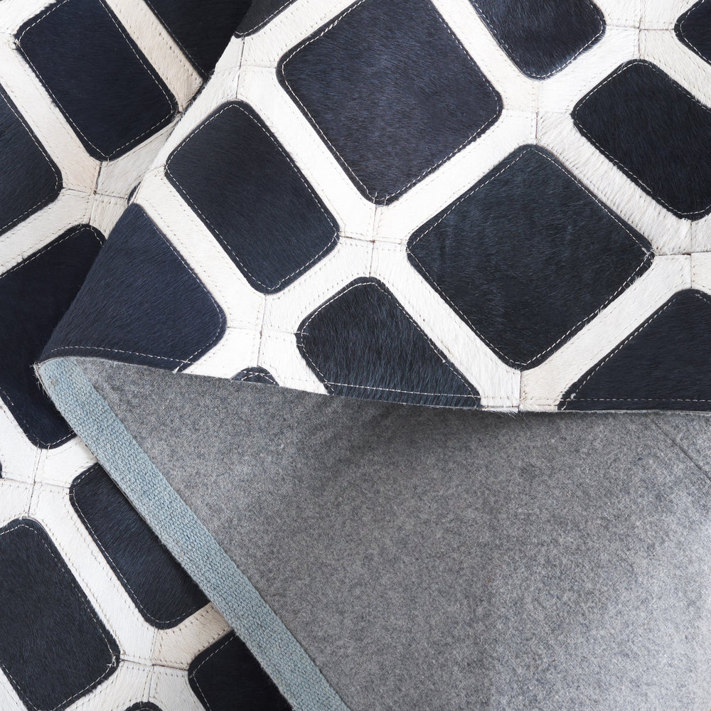Safavieh Studio Hand-Woven Leather Runner In Black & Ivory — Low-Profile, Durable Contemporary Hallway Rug 2'-3" x 7'-0" STL103Z-27