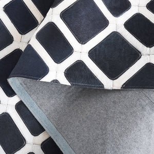 Safavieh Studio Hand-Woven Leather Runner In Black & Ivory — Low-Profile, Durable Contemporary Hallway Rug 2'-3" x 7'-0" STL103Z-27