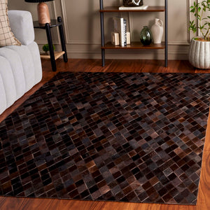 Safavieh Studio Leather 106y Brown Charcoal Brown ,Charcoal Leather Stl106y-8