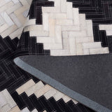 Studio Leather STL107 Hand-Woven Leather Rug - Chic Modern Geometric Design for Any Space