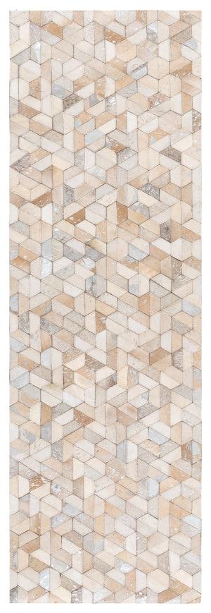 Safavieh Studio Leather Rug Ivory Silver Handwoven In India — Slim 1/4" Profile, Durable Luxurious Texture 4'-0" x 6'-0" STL109A-4
