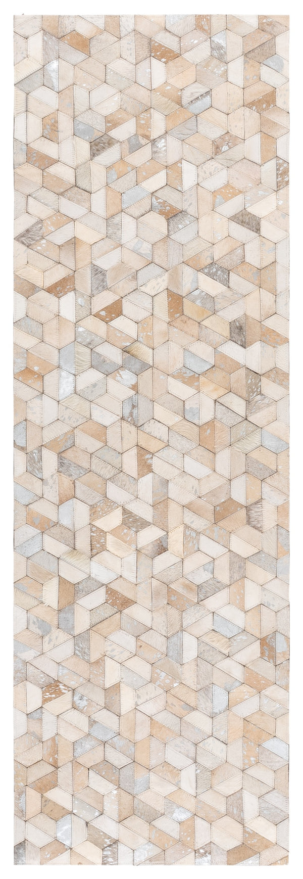 Safavieh Studio Handcrafted Ivory And Silver Leather Rug — Hand-Woven Indian Craftsmanship, Low-Profile Luxury 3'-0" x 5'-0" STL109A-3