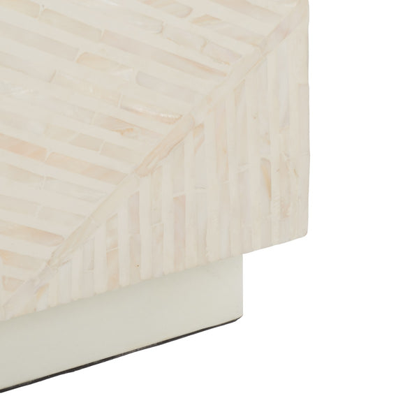 Safavieh Kiely Square Stool XII23 Champagne Faux Mother Of Pearl Wood STL1800A